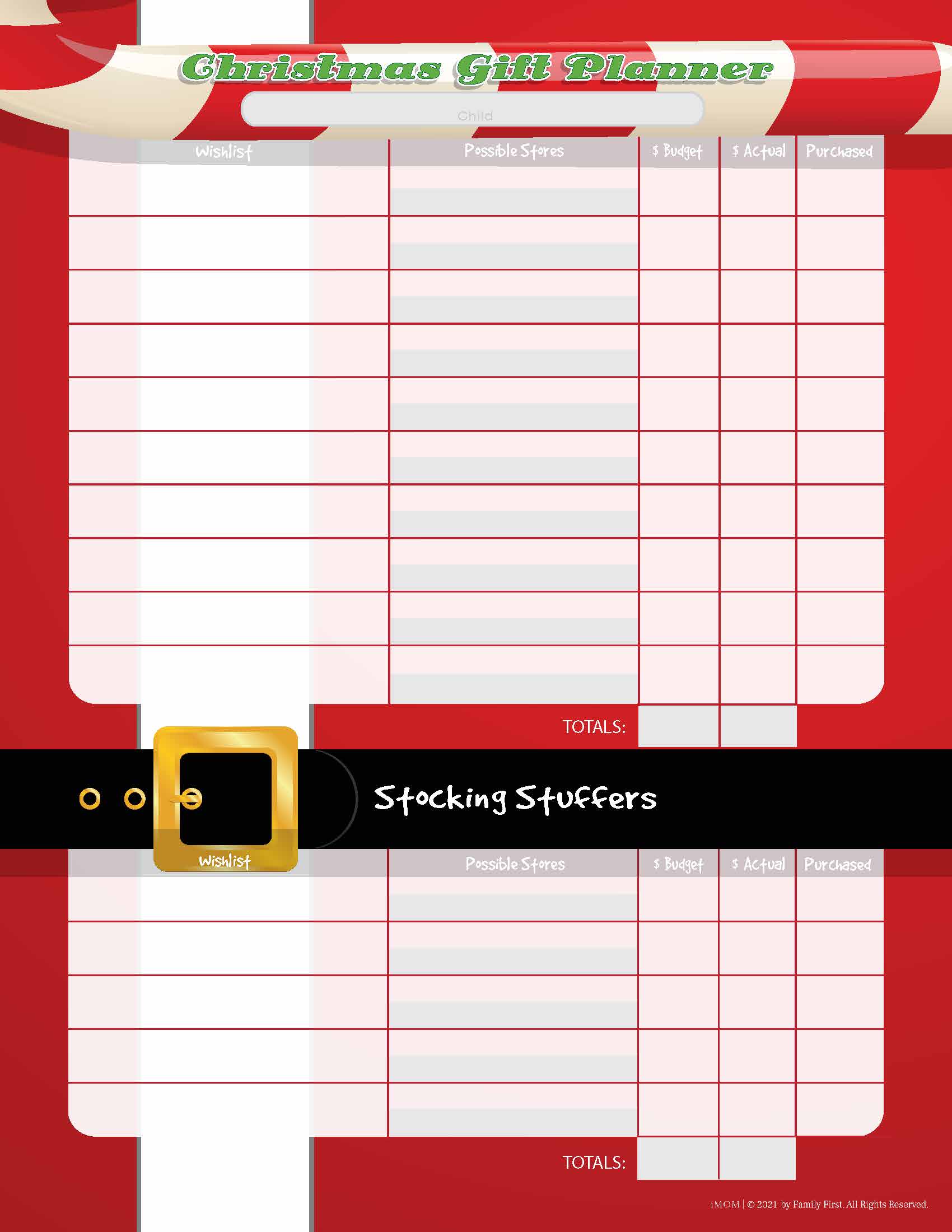 christmas gift planner