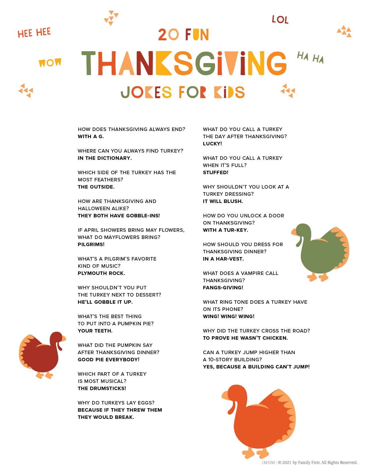 thanksgiving jokes for kids